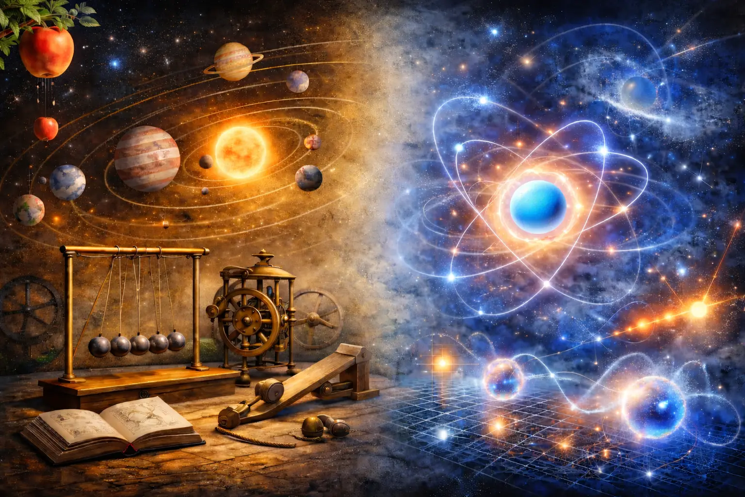 Classical vs quantum physics illustration - Quantum Physics Simple Explanation