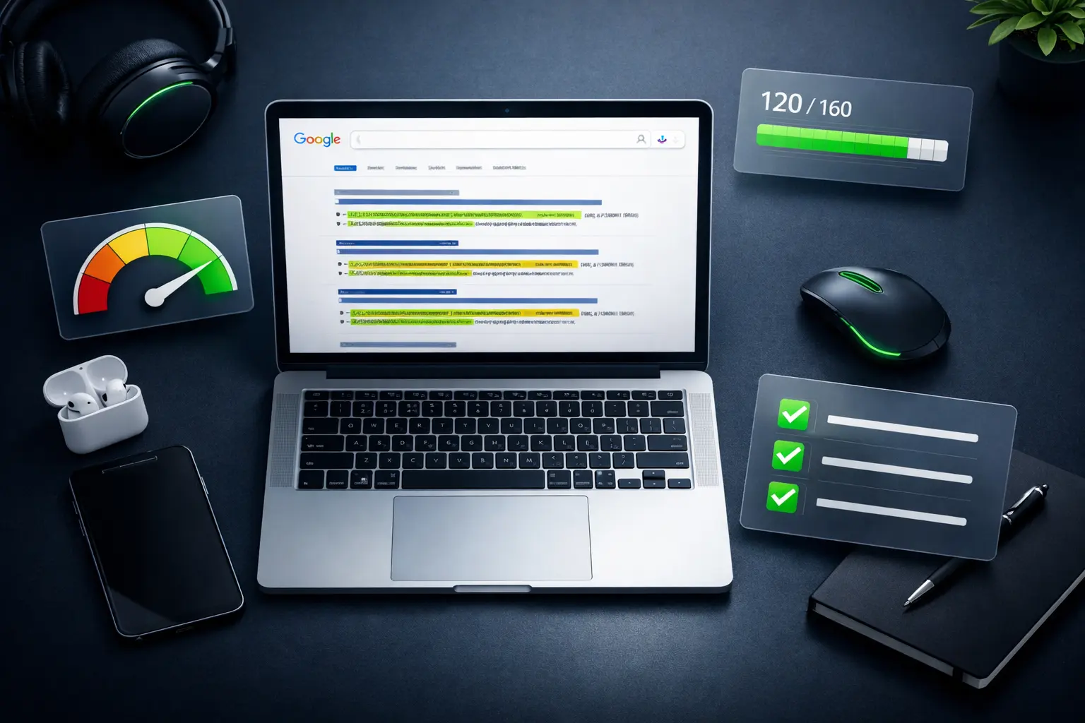 Ecommerce SEO meta description generator showing Google search results with optimized product page snippets for high conversions